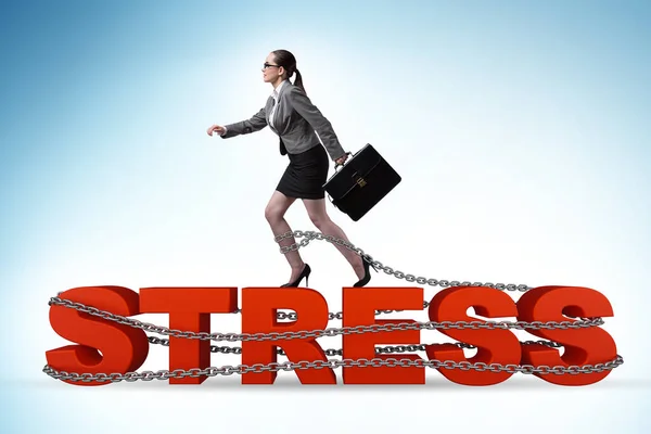 Concept Work Related Stress Businesswoman — Stockfoto