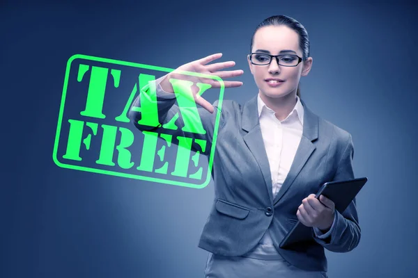 Tax Free Shopping Concept Businesswoman — Stock Photo, Image