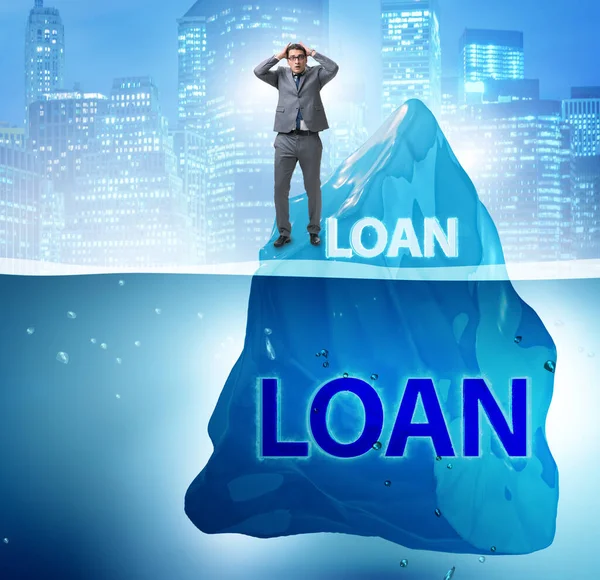 Debt Loan Concept Hidden Iceberg — 스톡 사진