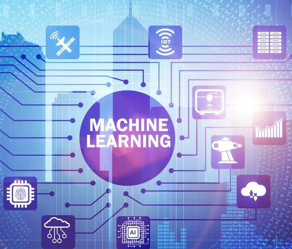 Concetto Moderna Tecnologia Con Machine Learning — Foto Stock