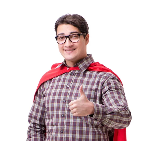 Superhjälten Bär Röd Mantel Vitt — Stockfoto