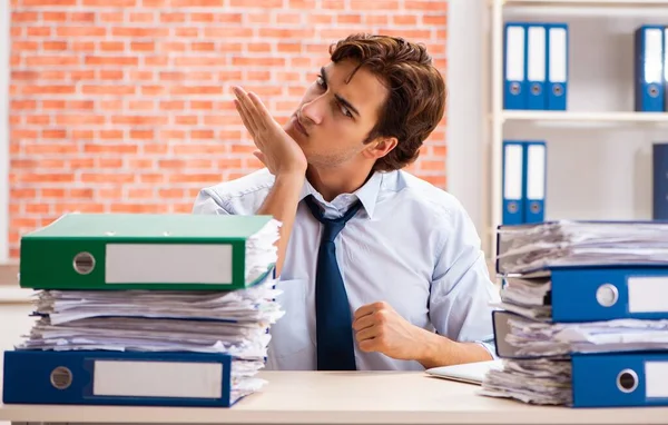 Young Elegant Man Unhappy Too Much Work — Stock Photo, Image