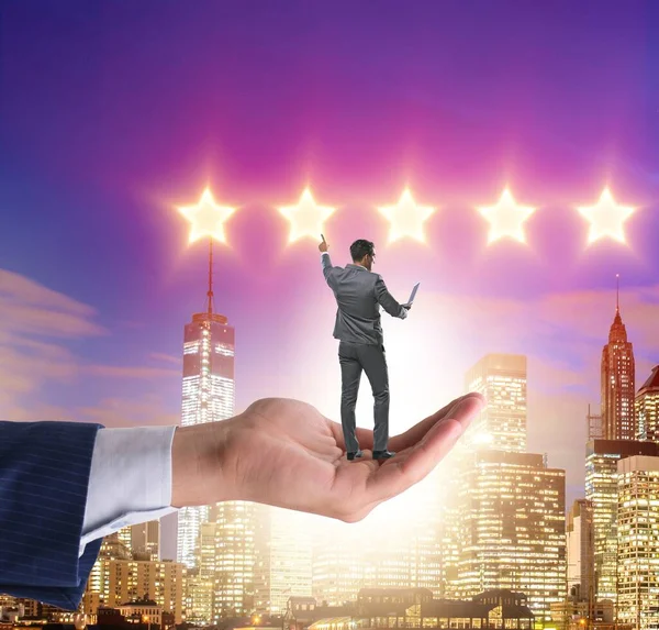 Businessman Held Hand Reaching Out Stars — Stock Photo, Image