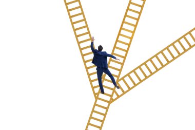 Different career path concept with the businessman