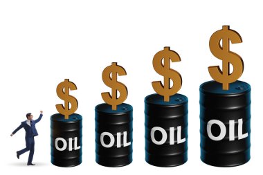 Businessman in the oil prices concept
