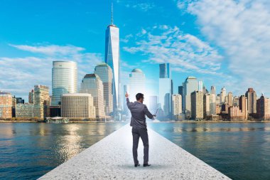 Businessman in ambition and determination concept