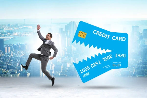 Businessman Credit Card Debt Concept — Fotografia de Stock