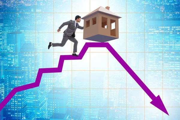 Concept Real Estate Price Bubble Bursting —  Fotos de Stock