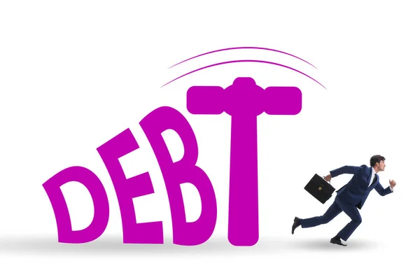 Heavy Debt Concept Businessman — Stock Photo, Image