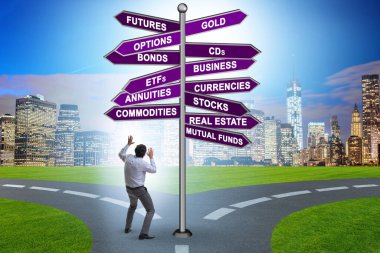 Concept of the various financial investment options