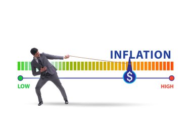 Yüksek enflasyon kavramında iş adamı