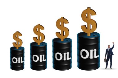 Businessman in the oil prices concept