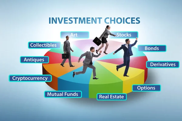 Concetto Delle Varie Opzioni Investimento Finanziario — Foto Stock