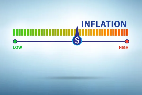 Hoge Inflatie Concept Met Meter — Stockfoto