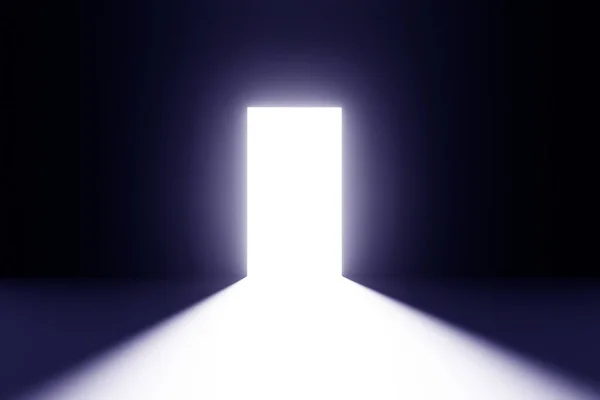 Podświetlone Drzwi Światłem Dochodzącym Tyłu — Zdjęcie stockowe