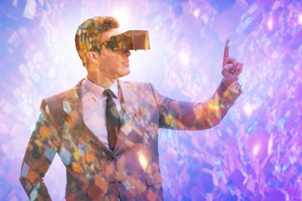 Metaverzní Koncept Brýlemi Pro Muže Virtuální Realitu — Stock fotografie