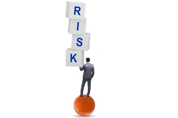 Risicobeheerconcept Met Balancerende Ondernemer — Stockfoto