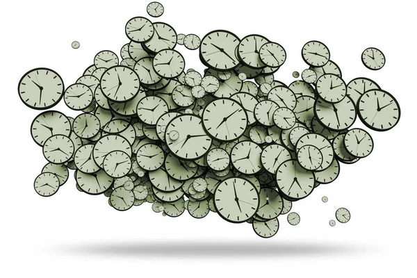 Concepto Gestión Del Tiempo Con Los Relojes — Foto de Stock