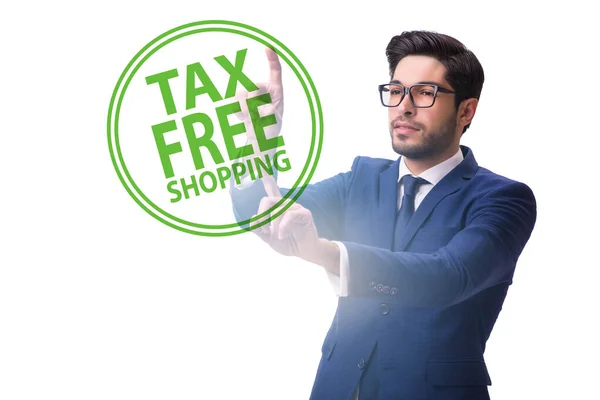 Tax Free Shopping Concept Businessman — Foto Stock