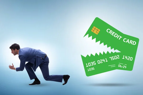 Businessman Credit Card Debt Concept — 图库照片