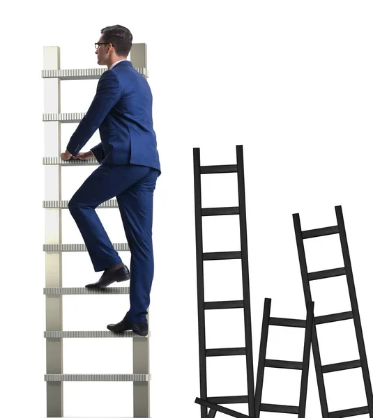 実業家登山はしごとのキャリアの概念 — ストック写真