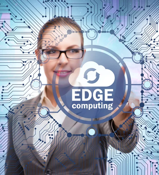 Businessman Edge Fog Computing Concept — ストック写真