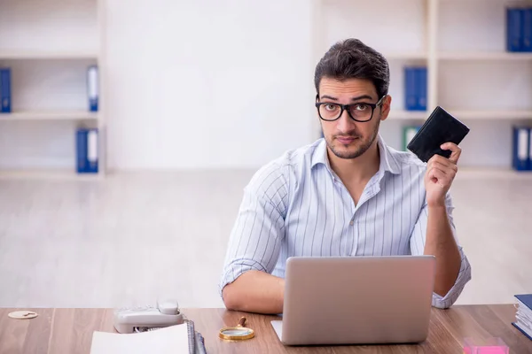 stock image Young employee in remuneration concept