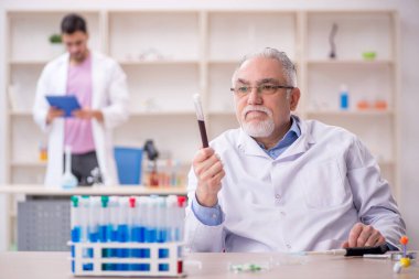 Two chemists working at the lab