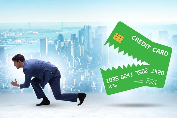 Businessman Credit Card Debt Concept — Foto Stock