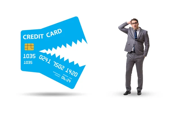 Empresario Concepto Deuda Tarjetas Crédito —  Fotos de Stock