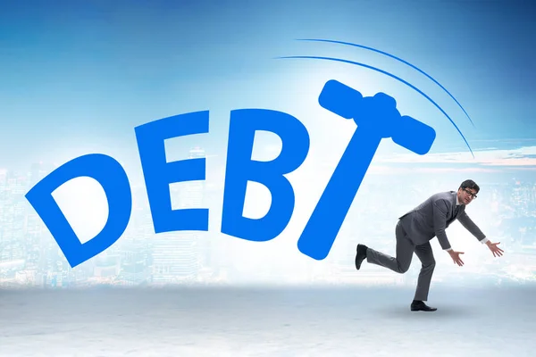 Conceito Dívida Pesada Com Empresário — Fotografia de Stock