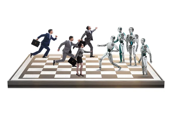 Concept Chess Played Humans Robots — Stock Photo, Image