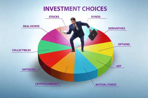 Çeşitli Finansal Yatırım Seçeneklerinin Kavramı — Stok fotoğraf
