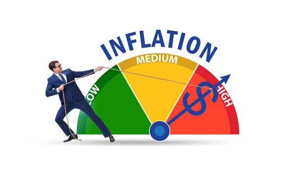 Empresario Concepto Alta Inflación — Foto de Stock