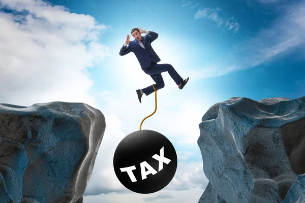 Concept Tax Burden Businessman Chasm — Stock Photo, Image