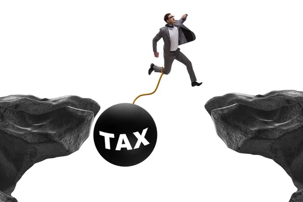 Concept Tax Burden Businessman Chasm — Stock Photo, Image