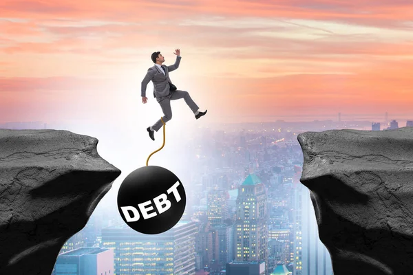 Schulden Und Darlehenskonzept Mit Dem Unternehmer — Stockfoto