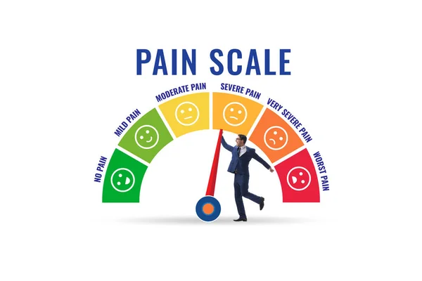 Concept of the pain scale from moderate to strong