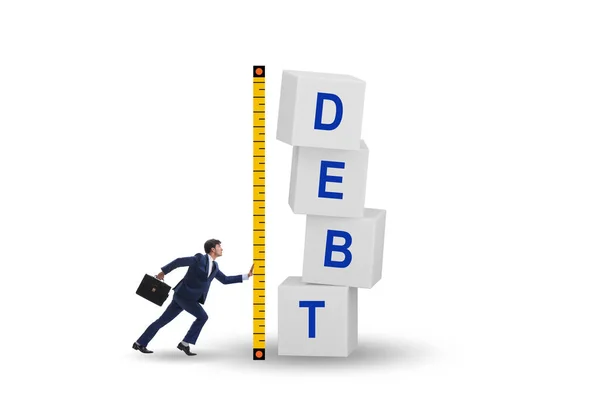 Conceito Avaliação Dívida Com Empresário — Fotografia de Stock