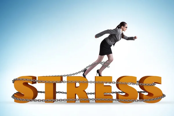 Concept Work Related Stress Businesswoman — Foto Stock