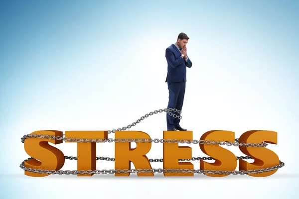 Concetto Stress Legato Lavoro Con Uomo Affari — Foto Stock