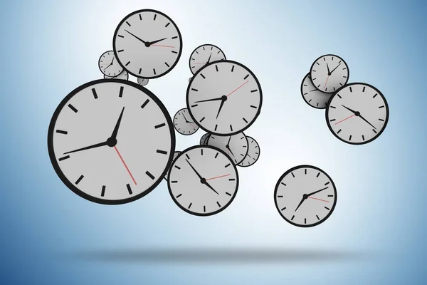 Saatlerle Zaman Yönetimi Kavramı — Stok fotoğraf