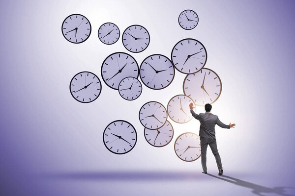 Time management concept with the businessman