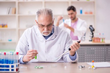 Two chemists working at the lab