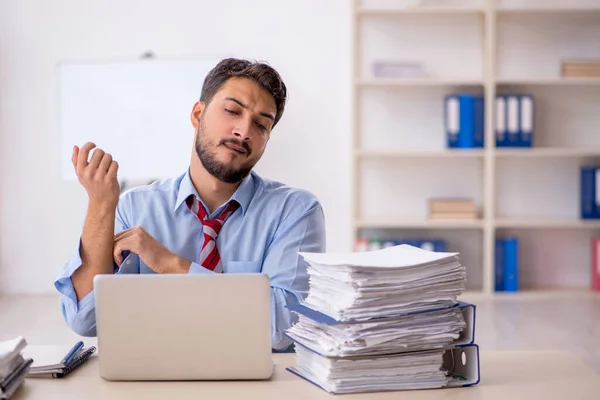 stock image Young businessman employee working in the office