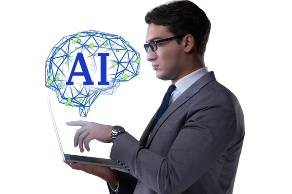 Concept Intelligent Artificiel Avec Homme Affaires — Photo
