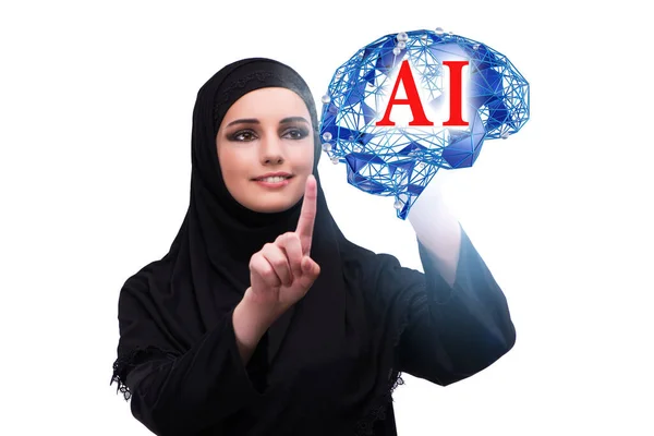 Artificial Intelligent Concept Businesswoman — Stock Photo, Image