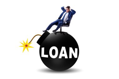 Patlayan bombanın borç ve kredi konsepti