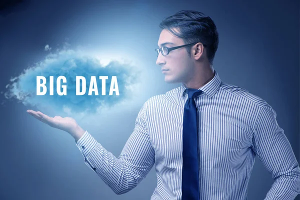 Big Data Koncept Med Människor Trycker Virtuella Knappar — Stockfoto
