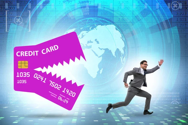 Businessman Credit Card Debt Concept — Zdjęcie stockowe